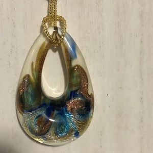Murano Style Pendant Necklace